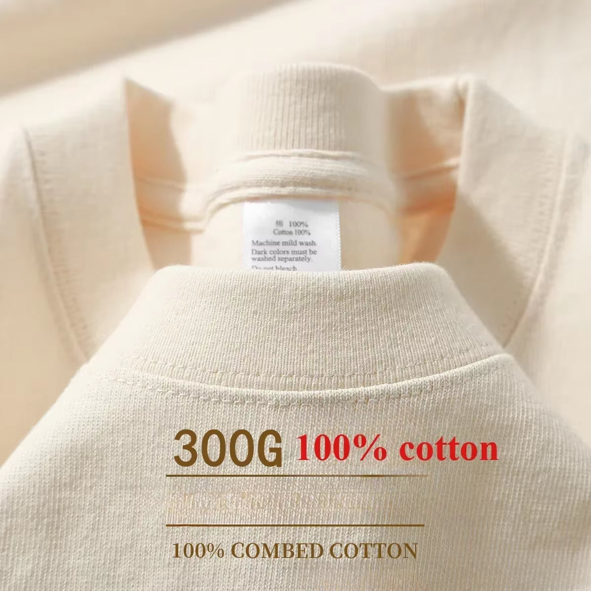 Summer Cotton Heavy Duty 300Grams American Pure Cotton Short Sleeves T-Shirt Men Casual Base Top Oversized T Shirt